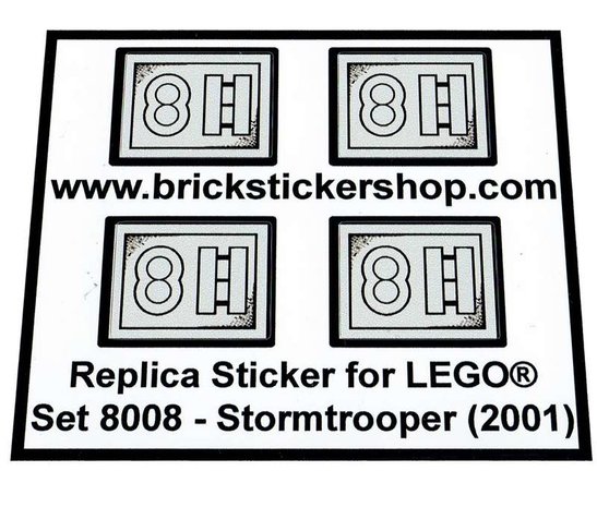 Replacement sticker fits LEGO  8008 - Stormtrooper
