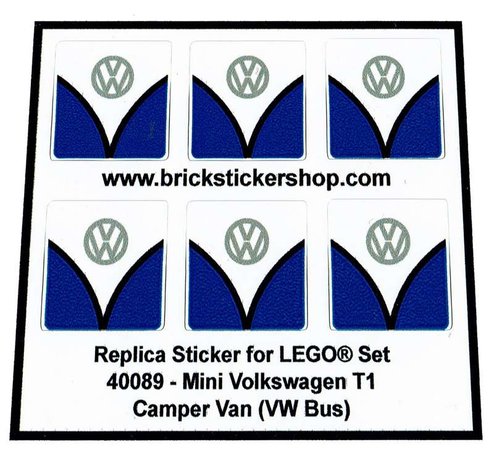 Replacement Sticker for Set 40079 - Mini Volkswagen T1 Camper Bus (VW Bus - Blue Version))