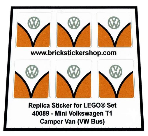 Replacement Sticker for Set 40079 - Mini Volkswagen T1 Camper Bus (VW Bus - Orange Version))