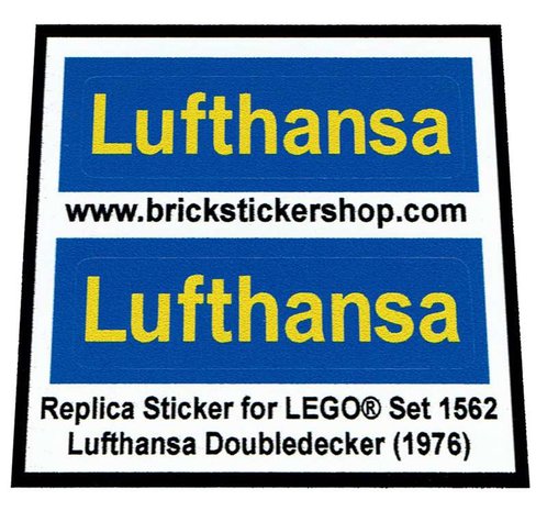 Replacement sticker fits LEGO 1562 - Lufthansa Doubledecker