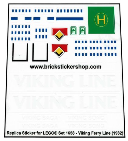 Viking Boat against the Precut Custom Replacement Stickers voor Lego Set 7016