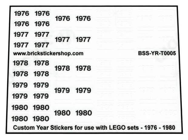 Custom Sticker - Year Set 1976 - 1980