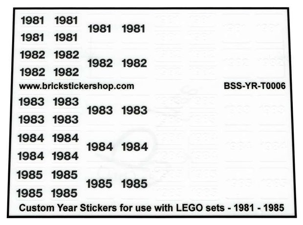 Custom Sticker - Year Set 1981 - 1985