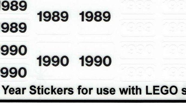 Custom Sticker - Year Set 1986 - 1990