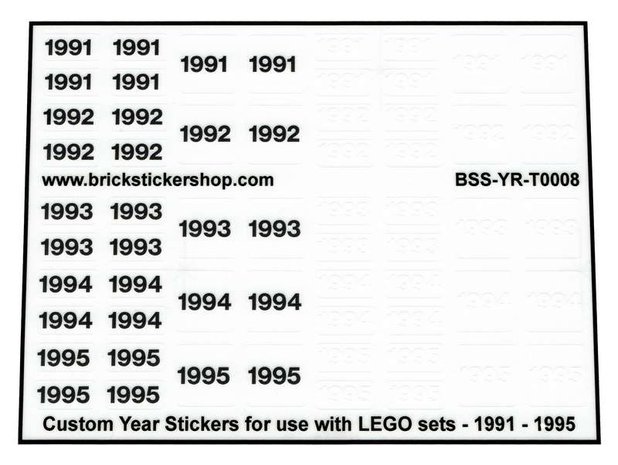 Custom Sticker - Year Set 1991 - 1995