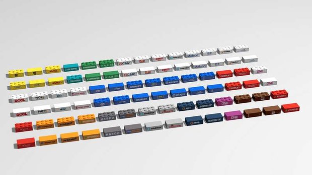 Custom Container Stickers for LEGO set 10241 - MAERSK Triple E (Set 01)