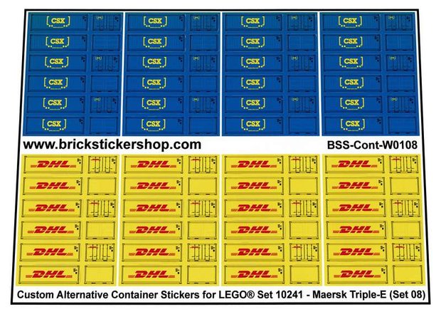 Custom Sticker - Set 10241 - MAERSK Triple E (Set 08)