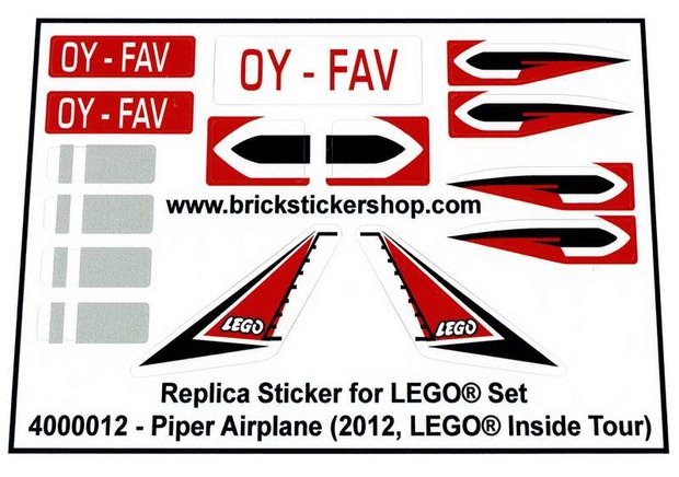 Replacement Sticker for Set 4000012 - Piper Airplane