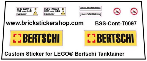 Custom Sticker - Rebrickable MOC 57949 - Bertschi Tanktainer