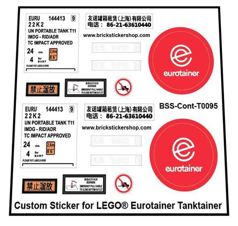 Custom Sticker - Rebrickable MOC 57949 - Eurotainer Tanktainer