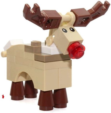 Custom Transparent Stickers for LEGO Brick 1x1 with eyes (Reindeer)