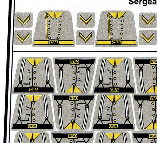 Custom Stickers fits LEGO torso - for Confederate States Army Cavalry