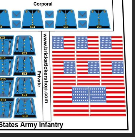 Custom Stickers fits LEGO torso - for US Army Infantry