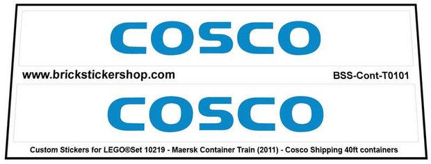 Custom Sticker - Set 10219 - Maersk Train - COSCO 40ft Containers