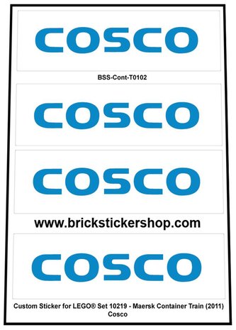 Custom Sticker - Set 10219 - Maersk Train - COSCO Containers
