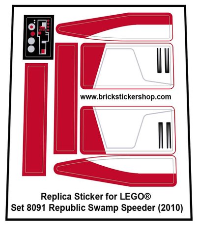 Replacement sticker Lego  8091 - Republic Swap Speeder
