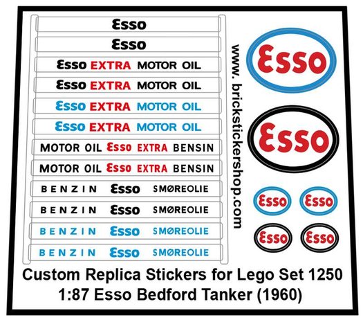 Custom Precut Aufkleber/Sticker passend für LEGO® 1952 Town Dairy Tanker 1989 
