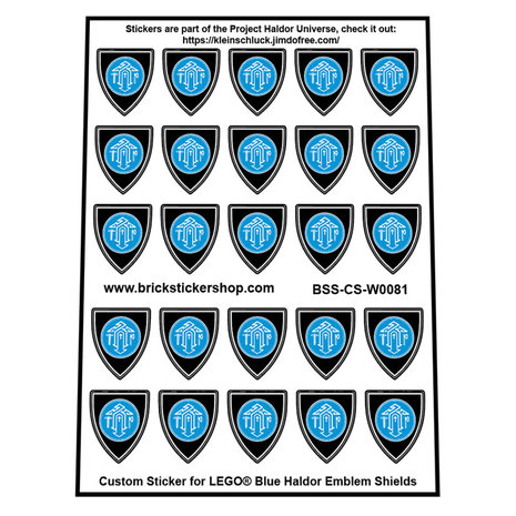 Precut Lego Custom Stickers for Blue Haldor Emblem Shields