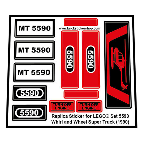lego set 5590 - Whirl and Wheel Super Truck - sticker