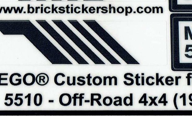 Replacement sticker fits LEGO 5510 - Off-Road 4x4