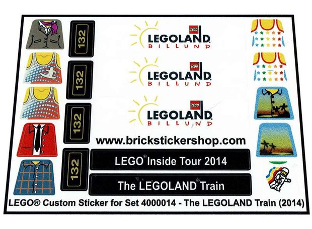 Replacement sticker fits LEGO 4000014 - The LEGOland Train
