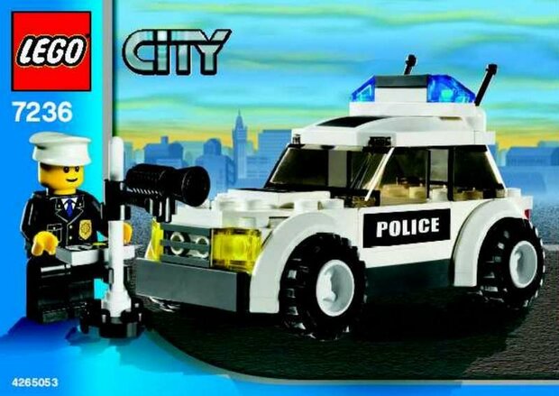 Replica Sticker voor Set 7236 - Police Car (Black-Green Version)