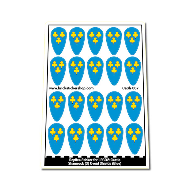 Custom Sticker - Shamrock (3) Ovoid Shields (Blue)
