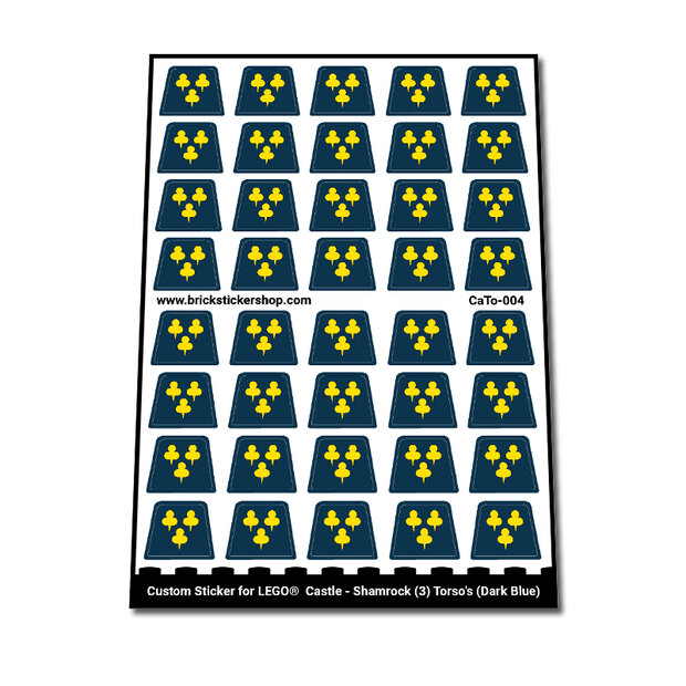 Custom Sticker - Shamrock (3) Torso&#039;s (Dark Blue)