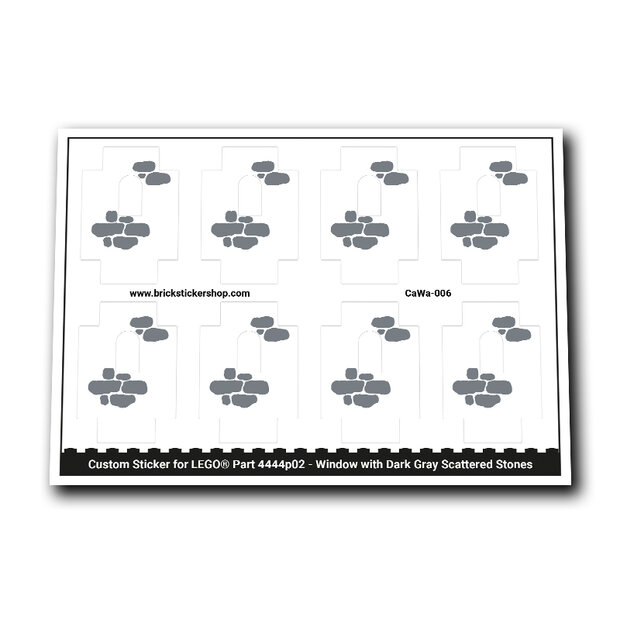 Custom Sticker - Window with Dark Gray Scattered Stones