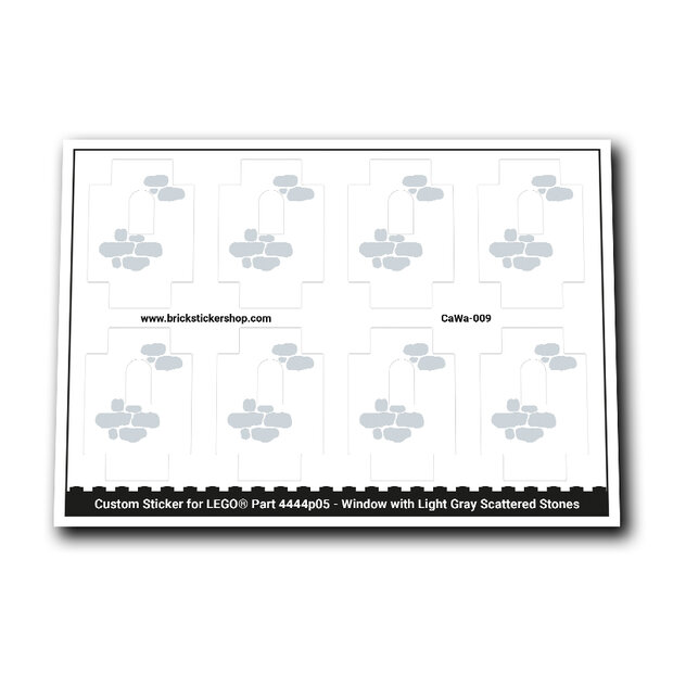 Custom Sticker - Window with Light Gray Scattered Stones