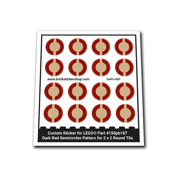 Custom Sticker - Dark Red Semicircles Pattern for 2 x 2 Round Tile