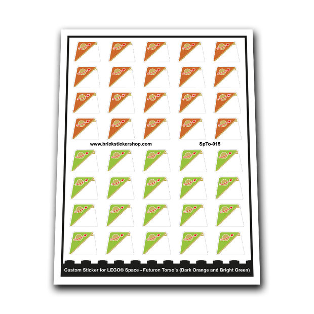 Custom Sticker - Futuron Torso&#039;s (Dark Orange and Bright Green)