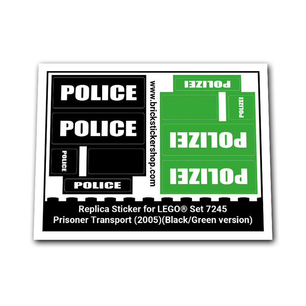 Replica Sticker voor Set 7245 - Prisoner Transport (Green)