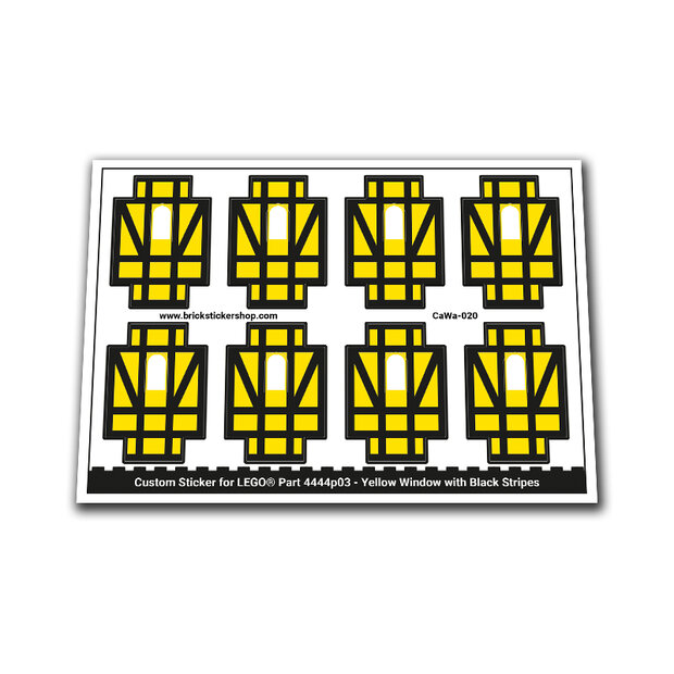 Custom Sticker - Yellow Window with Black Stripes