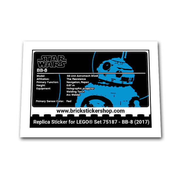 Replica Sticker voor Set 75187 - BB-8