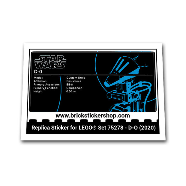 Replica Sticker voor Set 75278 - D-O