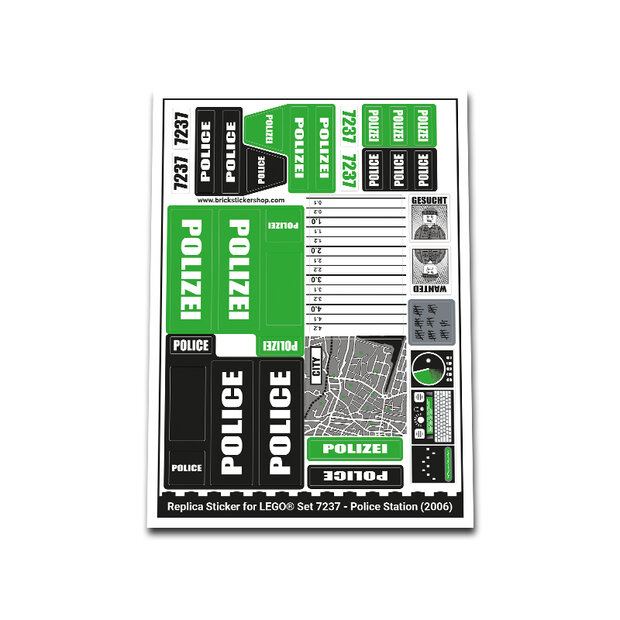 Replica Sticker voor Set 7237 - Police Station