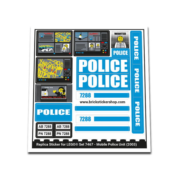 Replica Sticker voor Set 7288 - Mobile Police Unit