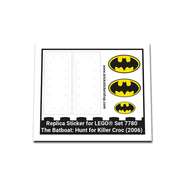Replica Sticker voor Set 7780 - The Batboat Hunt for Killer Croc