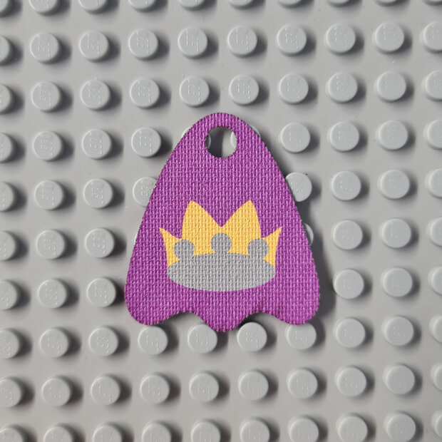Custom Cloth -  Cape with Round Lobes and Classic Crown on Purple