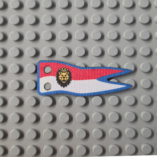 Replica Stof - Vlag 5 x 2 Banner met Royal Knights Lion Head op Red en White