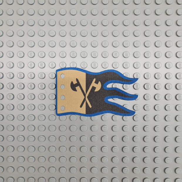 Custom Stof - Vlag 8 x 5 Wave met Double Axes