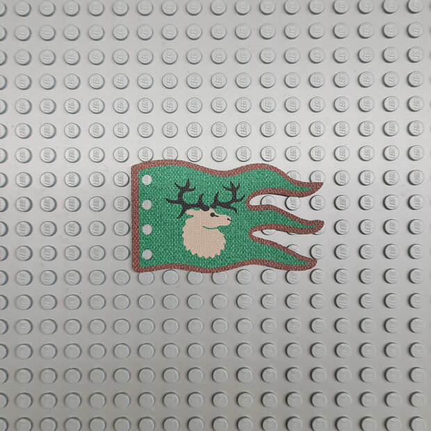 Custom Stof - Vlag 8 x 5 Wave met Forestman Deer