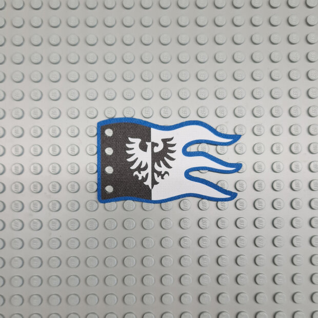 Flag 8 x 5 Wave with New Black Falcon Emblem on Black and White