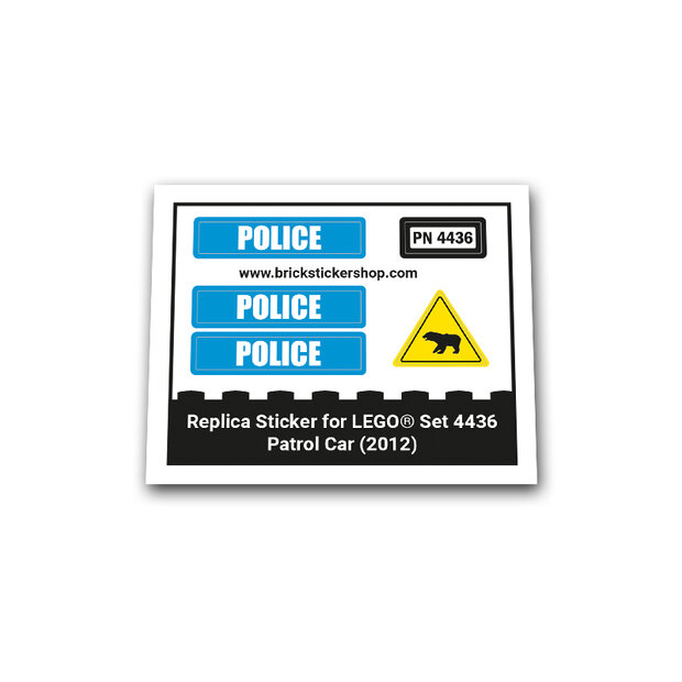 Replica Sticker voor Set 4436 - Patrol Car