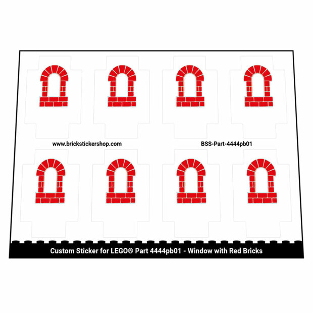 Stickers for Part 4444pb01 - Window with Red Bricks