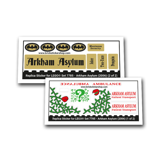Replica Sticker voor Set 7785 - Arkham Asylum
