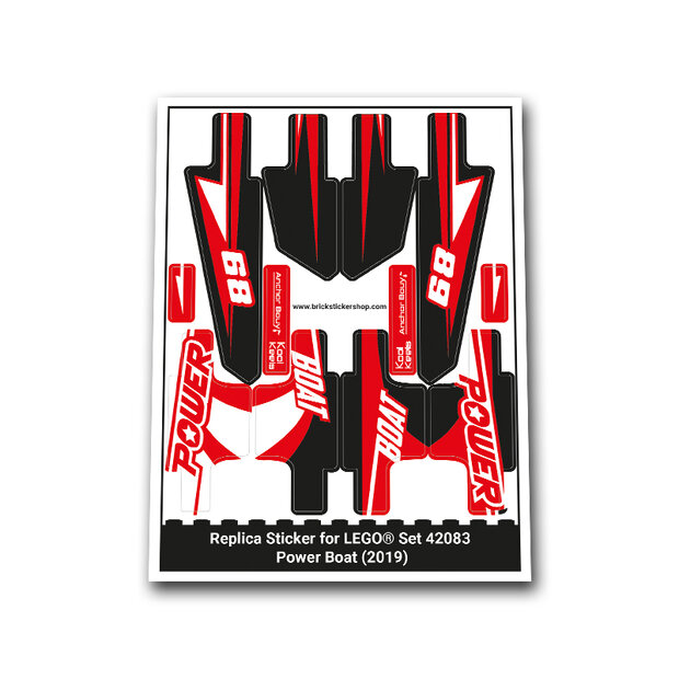 Adesivo sostitutivo per set 42089 - Power Boat
