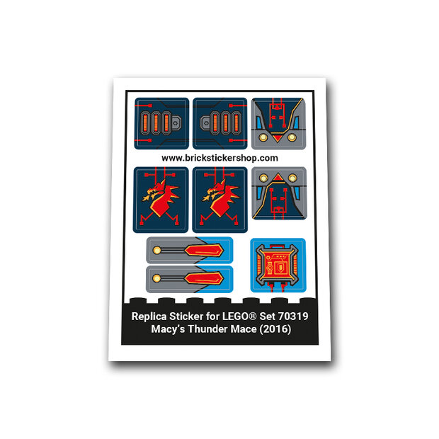 Replica Sticker voor Set 70319 - Macy&#039;s Thunder Mace