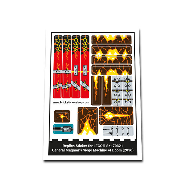 Replica Sticker voor Set 70321 - General Magmar&#039;s Siege Machine of Doom